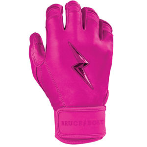 ถุงมือตีเบสบอล Bruce-Bolt Max Clark Signature Series รุ่นข้อมือสั้น สีชมพู หนัง Cabretta แท้ 100% ปิดด้วยแถบตีนตุ๊กแก ทนทาน น้ำหนักเบา - Product Image 4