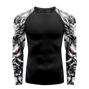 <b>Custom</b> Sublimation Wholesale Men Rash Guard Long Sleeve <b>Compression</b> Fitness <b>Shirt</b> Quick Dry Breathable Sportswear Supplier - Product Image 1