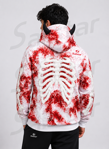 Sweat à capuche graphique noir personnalisé avec impression par sublimation intégrale, idéal pour les fêtes d'Halloween – Fournisseur - Product Image 4