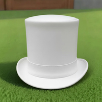 Chapeau haut de forme en cuir blanc fait main de qualité supérieure, style steampunk classique, costume gothique pour mariage ou fête