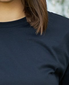 Camiseta de Cuello Redondo para Mujer, Corte Regular, Manga Corta, Algodón/Spandex, Jersey Informal, Color Sólido, Transpirable, para Todas las Temporadas - Product Image 6