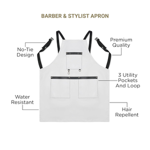 Tablier de Barbier Élégant et Protecteur pour Salon, Sangle de Cou Ajustable, Logo Personnalisé Imprimé, Tenue de Toilettage - Product Image 4
