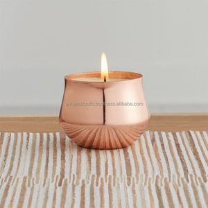 Heavy-Duty Satin Copper Candle Vessel – Tarnish-Protected Heat-Safe Metal <b>Stand</b> Container for Luxury Spas & Resorts - Product Image 5