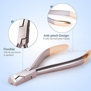Pince coupante distale manuelle en acier inoxydable autoclavable avec inserts en carbure pour la coupe de fils orthodontiques - Product Image 2