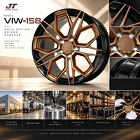 Jantes forgées à cinq branches, 18-22 pouces, bronze avec lèvre noire, 5x112 5x114.3 VIW-158 pour BMW Audi Mercedes-Benz