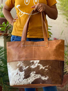 Bolso de mano de cuero de grano completo, bandolera de piel de vaca - Product Image 4
