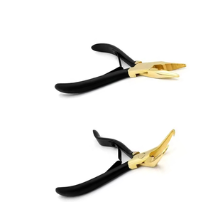 Pince à extensions capillaires en acier inoxydable avec manche noir, outils de pose pour soins et coiffure des cheveux, dernières nouveautés en stock - Product Image 3