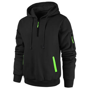 Sudadera con cordón ajustable y media cremallera para un ajuste perfecto, diseño superior personalizado, sudadera ligera y elegante de algodón para hombre y mujer, ropa urbana. - Product Image 1