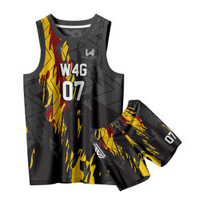 Uniformes de Baloncesto Personalizados con Transferencia Térmica, Cuello Redondo, 100% Poliéster, Transpirables, Secado Rápido, Conjunto de Camiseta y Pantalones Cortos - Product Image 6