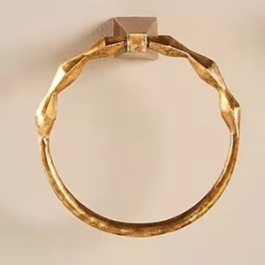 Metal Towel Ring Circular Wall Mounted Rust Resistant Bathroom Storage Holder Minimalist Style Single Tier - Product Image 5