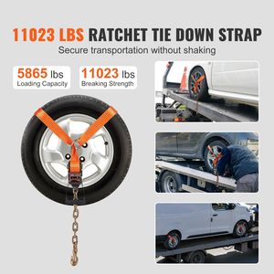 Ancoraggi a catena per auto stile lasso da 2 pollici, cinghie per pneumatici da 120 pollici, carico di esercizio 5865 libbre, resistenza alla rottura 11023 libbre, ancoraggio a H durevole - Product Image 2