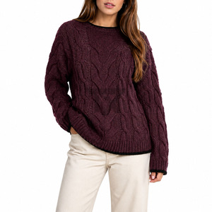 Women's European Style Winter <b>Cardigan</b> <b>Sweater</b> 100% Cotton Knitwear with Button V Neck - Product Image 1