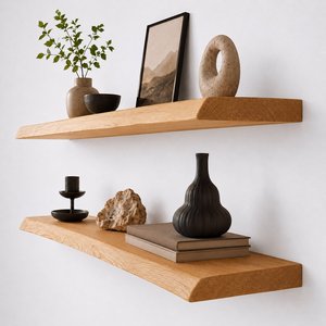 Étagère murale en bois de haute qualité, bibliothèque, rangement et décoration pour la maison, étagères en bois naturel - Product Image 3