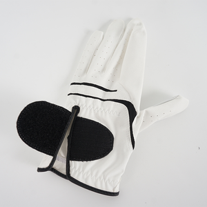 Gants de golf pour hommes en cuir Cabretta blanc et noir, de haute qualité, doux, respirants, personnalisables, nouveau design - Product Image 3