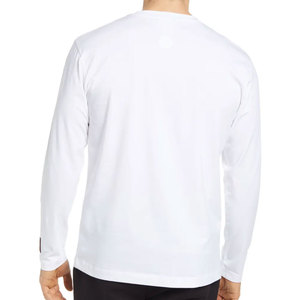 เสื้อเชิ้ตผู้ชายแขนยาวสีขาว ผ้าฝ้าย คอกลม ทรงปกติ สวมใส่สบาย สีพื้น ผ้าถัก - Product Image 2