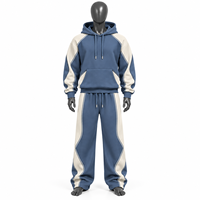 Ensemble de survêtement AMSEC INDUSTRY à capuche imprimé avec strass, longueur intégrale, 100 % coton, sweat-shirt et pantalon de survêtement oversize, streetwear