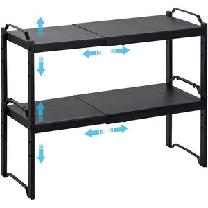 Expandable Countertop <b>Shelves</b> <b>for</b> <b>Kitchen</b> Cabinet Storage Pack of Stackable Organizers - Product Image 1