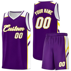 ชุดยูนิฟอร์มบาสเก็ตบอลแบบกำหนดเอง กางเกงขาสั้นพร้อมเสื้อ ชุดทีมพร้อมโลโก้ ชื่อ หมายเลข ป้ายชื่อ พิมพ์ลายแบบซับลิเมชั่น ปักลายแบบ 3 มิติ ผ้าโพลีเอสเตอร์ 100% - Product Image 1