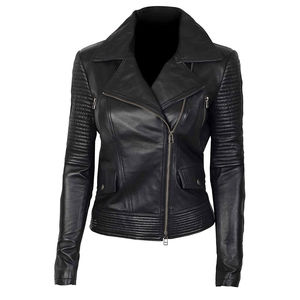 Veste en cuir véritable pour femme, style denim, nouvelle mode printemps-automne, pour adultes, très tendance - Product Image 2