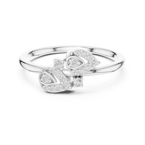 Anillo de compromiso con motivo de hoja, joyería inspirada en la naturaleza, anillo para fiesta de cóctel, anillo de boda con diamante de moissanita redondo, anillo para mujer - Product Image 1