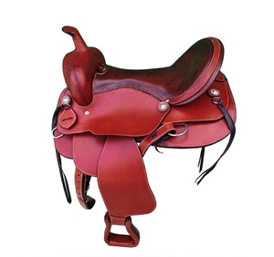 Selle de cheval en cuir artisanal de style western haut de gamme sur arbre en fibre de verre de haute qualité, disponible en 15”, 16”, 17” - Product Image 1