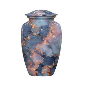 Urne funéraire artisanale en aluminium pour cendres humaines, récipient commémoratif pour adultes avec couvercle sécurisé, conteneur pour restes funéraires - Product Image 6