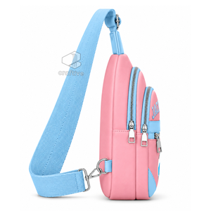 กระเป๋าสะพายข้างหนัง PU แบบแบ่งสีสำหรับผู้หญิง ยี่ห้อ Jack And Jill Of America สายปรับได้ มีช่องใส่ของหลายช่อง - Product Image 3