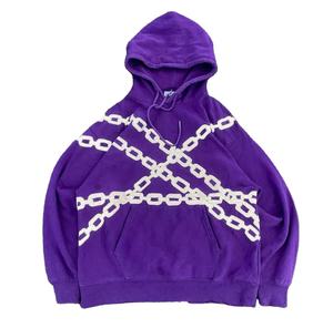 Sudadera con capucha recortada de gran tamaño para hombre Y2K Streetwear 100% algodón 3D para técnicas bordadas con estampado de hojaldre grueso 500GSM para - Product Image 1