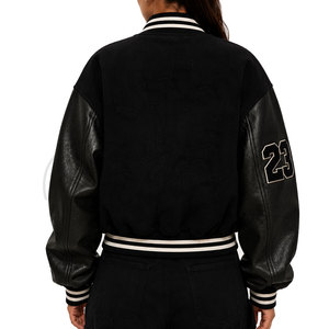 Customized Cropped <b>Varsity</b> <b>Jacket</b> <b>Women</b> <b>Varsity</b> <b>Jacket</b> - Product Image 2