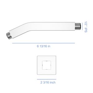Braccio Doccia Cromato da 6 Pollici con Flangia per Rubinetti Bagno e Doccia - Product Image 2
