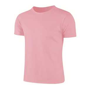 T-shirt à manches courtes pour homme, col rond, couleur unie, coupe classique, 100% coton jersey, vêtements décontractés - Product Image 4