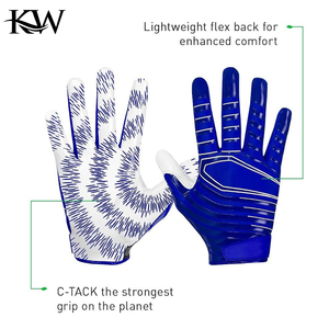 Custom Waterproof Stretch Youth American Football <b>Gloves</b> for Boys & Girls Wide Receiver Style Purple Rugdy 2026 - Product Image 6