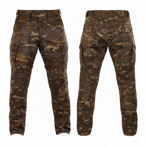 Pantalons de travail personnalisés à motif camouflage rouge, multi-poches, extensibles, vente en gros, vêtements sur mesure, OEM, pantalons décontractés - Product Image 2