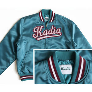 Blouson Bomber Unisexe Personnalisé avec Logo, Imperméable et Coupe-Vent, Doublure Satinée, Style Collège, Idéal Printemps - Product Image 2