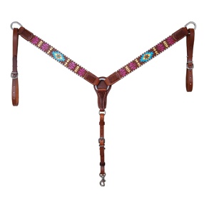 Collar de pecho occidental de cuero genuino de calidad Premium 100% con trabajo pintado a mano, proveedor mayorista de fabricante - Product Image 3