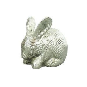 <b>Hand</b> finished <b>cast</b> aluminium rabbit sculpture graceful bunny metallic wildlife statue decorative accent for interiors - Product Image 3