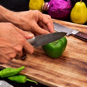 Juego de Cuchillos de Chef de 7 Piezas de Acero de Damasco Forjado a Mano, Cuchillos de Cocina Profesionales con Mango de Madera Ambidiestro, Juego de Cuchillos para Exteriores - Product Image 4