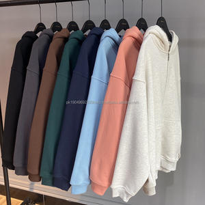 H5514 recién llegados ropa de invierno al por mayor personalizado 360 Gsm mezclas de algodón doble cremallera lateral sudaderas con capucha con cremallera - Product Image 1