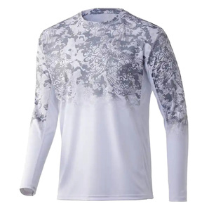 Chemise de pêche unisexe à manches longues avec capuche, 100 % polyester, personnalisable OEM, respirante, avec masque intégré, protection UPF 50, impression numérique, 220g, vêtements de pêche - Product Image 2