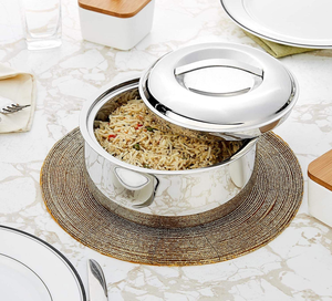 Export Quality 1500 ml Stainless Steel Casserole Classic Design Kitchenware <b>Cookware</b> for Sale from India - Product Image 4