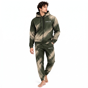 Ensemble de survêtement d'hiver personnalisé pour homme en polyester sublimé avec sweat à capuche zippé et pantalon de jogging – Fabricant OEM - Product Image 1