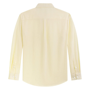Camisa de Vestir para Hombre, Color Amarillo Crema, Sólida, Manga Larga, Algodón Suave, Fácil Cuidado, Calidad Premium, Venta al Por Mayor - Product Image 2