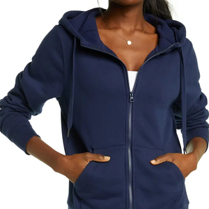 <b>Top</b> Selling Fabric Fashionable High Quality Women <b>Zipper</b> Hoodies Good Quality Latest Design All Color Fleece Women <b>Zipper</b> Hoodie - Product Image 2