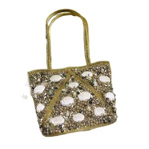 Exclusive Designer Ethnic Handmade Crystal Shell Embellished Stone Studded <b>Evening</b> <b>Bag</b> Stylish Fashion for Party Bridal - Product Image 3