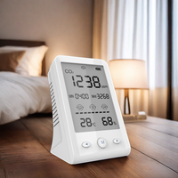 Medidor de CO2 NDIR de Escritorio, 400-5000 ppm, Detector de Dióxido de Carbono Recargable, Monitor de Temperatura y Humedad para Hogar, Oficina y Aula