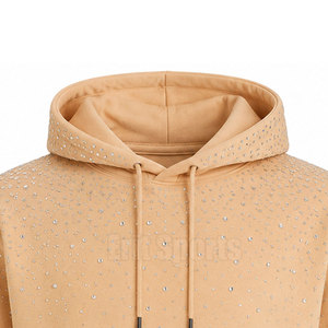 Comfortable Premium <b>Rhinestone</b> <b>Hoodies</b> with Crystal Embellishment 100% Cotton Eco-Friendly & Breathable Winter Clothing for Men - Product Image 6