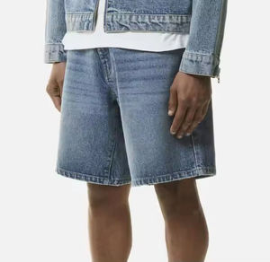 Shorts en jean pour hommes de haute qualité, shorts en denim pour hommes, pantalons courts pour hommes, jeans jeunes, coupe slim, respirant, léger, design personnalisé - Product Image 3