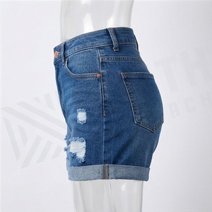Shorts de Mezclilla de Algodón Personalizados para Mujer, a la Moda, Ajustados, Transpirables, Estilo Urbano, Color y Estilo Personalizables - Product Image 3