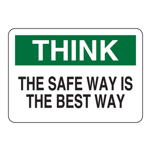 Panneau de signalisation de sécurité Brady THINK, durable, intérieur/extérieur, PVC et acier, panneau d'avertissement pour les chantiers - Product Image 3