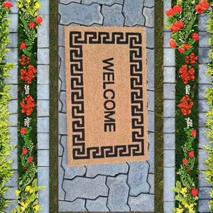 Tapis de porte extérieur moderne en microfibre à motifs géométriques, épais, rectangulaire, antidérapant, tissé avec un dos en caoutchouc - Product Image 3